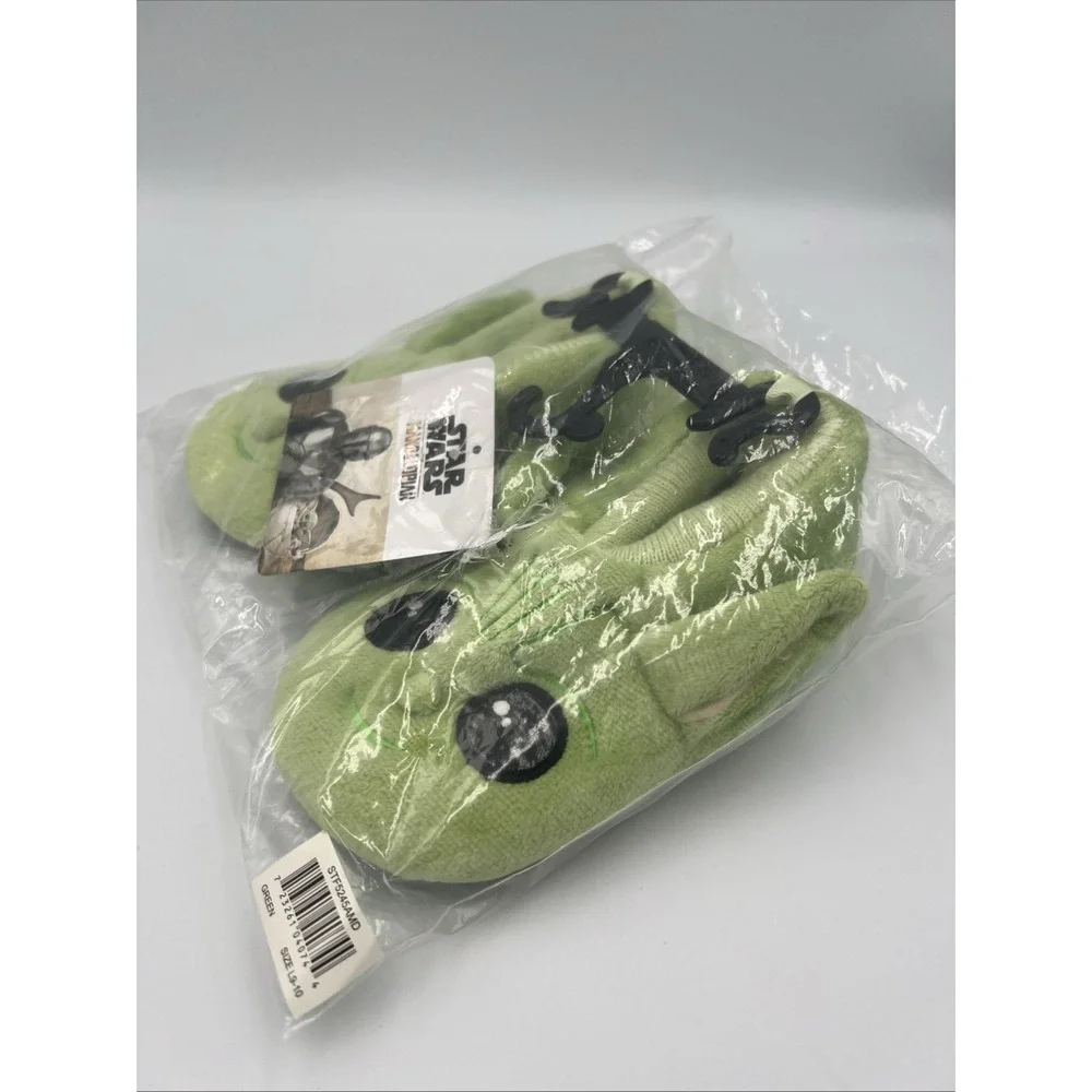 Disney Star Wars The Mandalorian Baby Yoda Grogu Slippers Kid Toddler Lg9-10 NWT